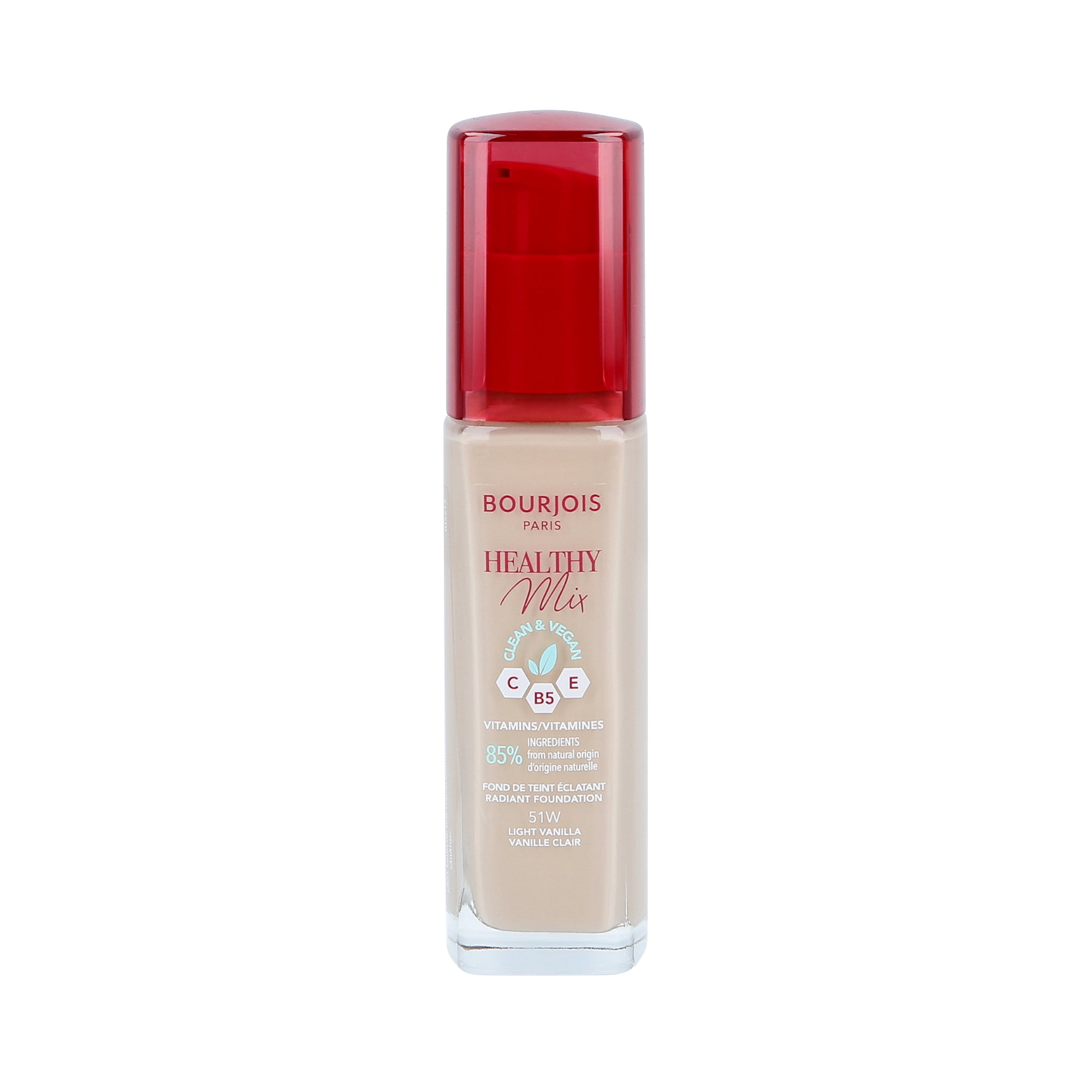 BOURJOIS HEALTHY MIX VEGAN Podkład rozświetlający 051W Light Vanilla 30 ml