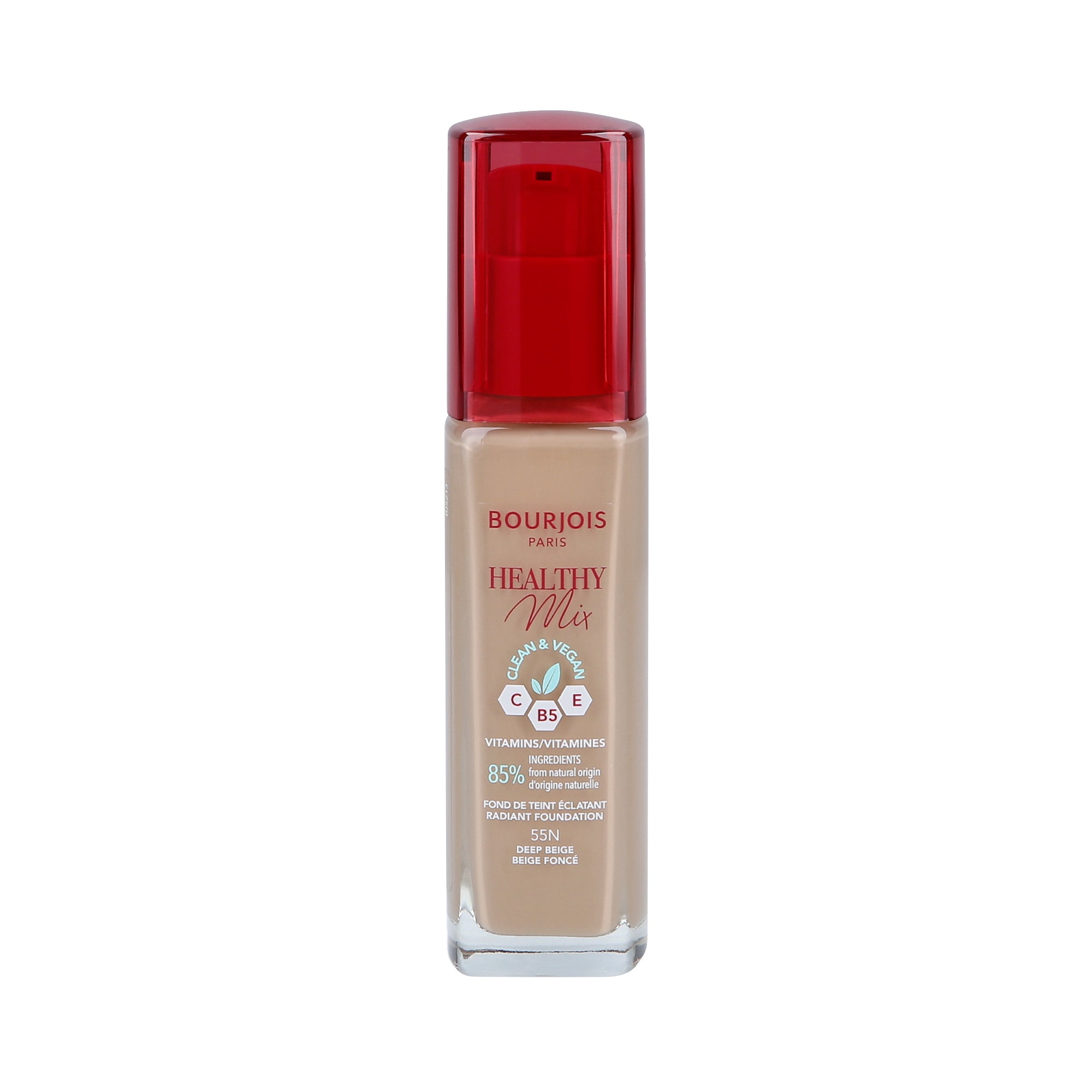 BOURJOIS HEALTHY MIX VEGAN Podkład rozświetlający 055N Deep Beige 30 ml