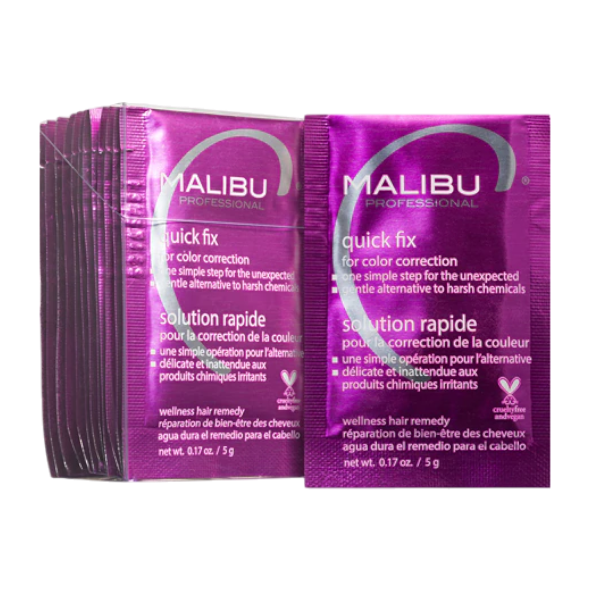 MALIBU C QUICK FIX COLOR CORRECTION Kuracja do korekty koloru włosów po tonowaniu 12 × 5 g