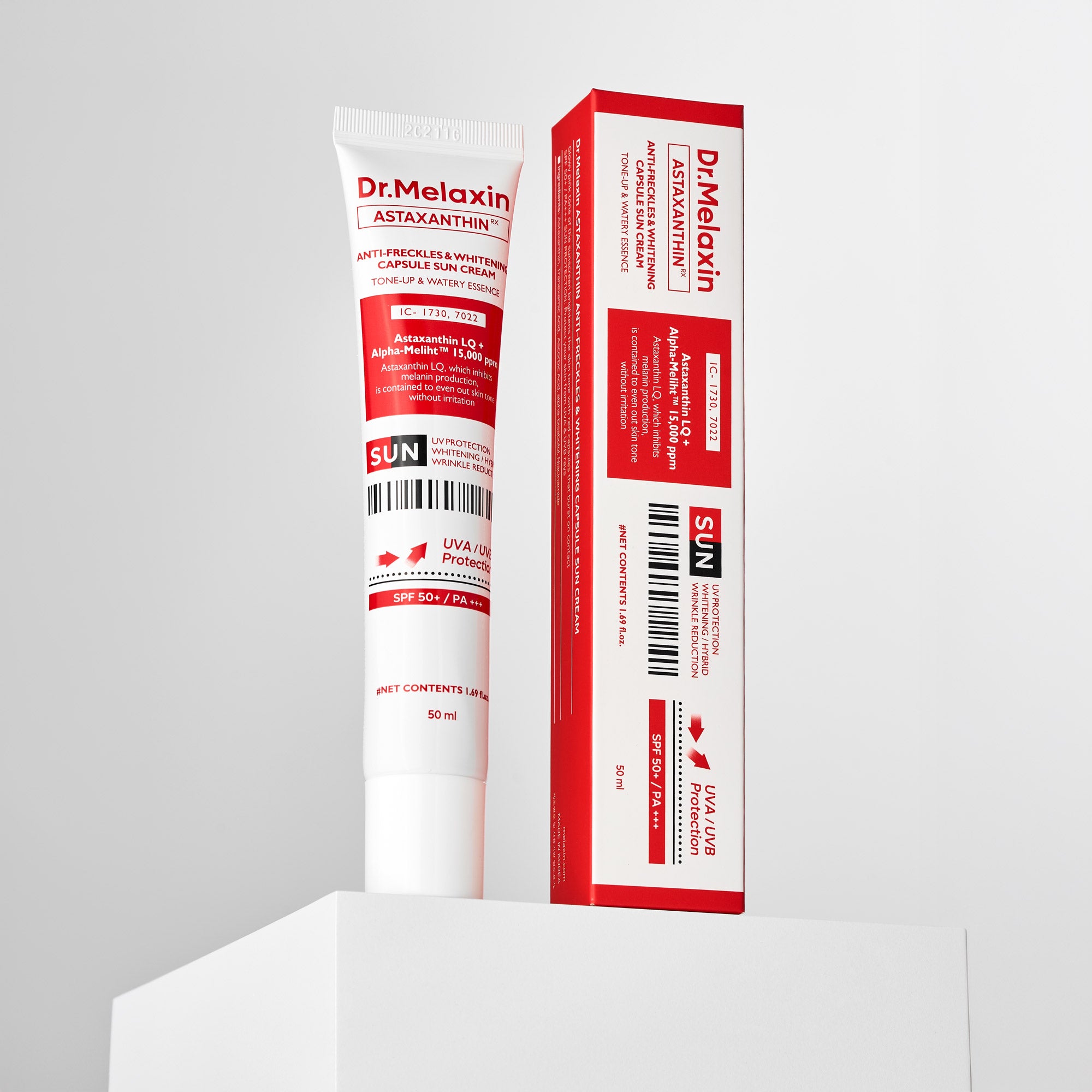 DR.MELAXIN Astaxanthin Anti-Freckles & Whitening Capsule Sunscreen SPF50+ / PA+++ - Tonujący krem z filtrem na przebarwienia 50 ml #3
