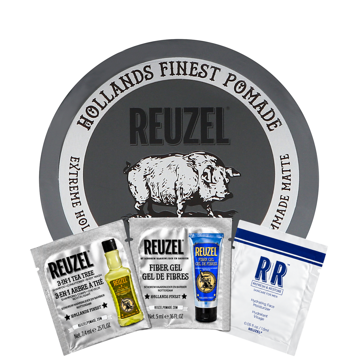 REUZEL EXTREME HOLD MATTE POMADE Super mocna matująca pomada do włosów 35 g + 3 saszetki