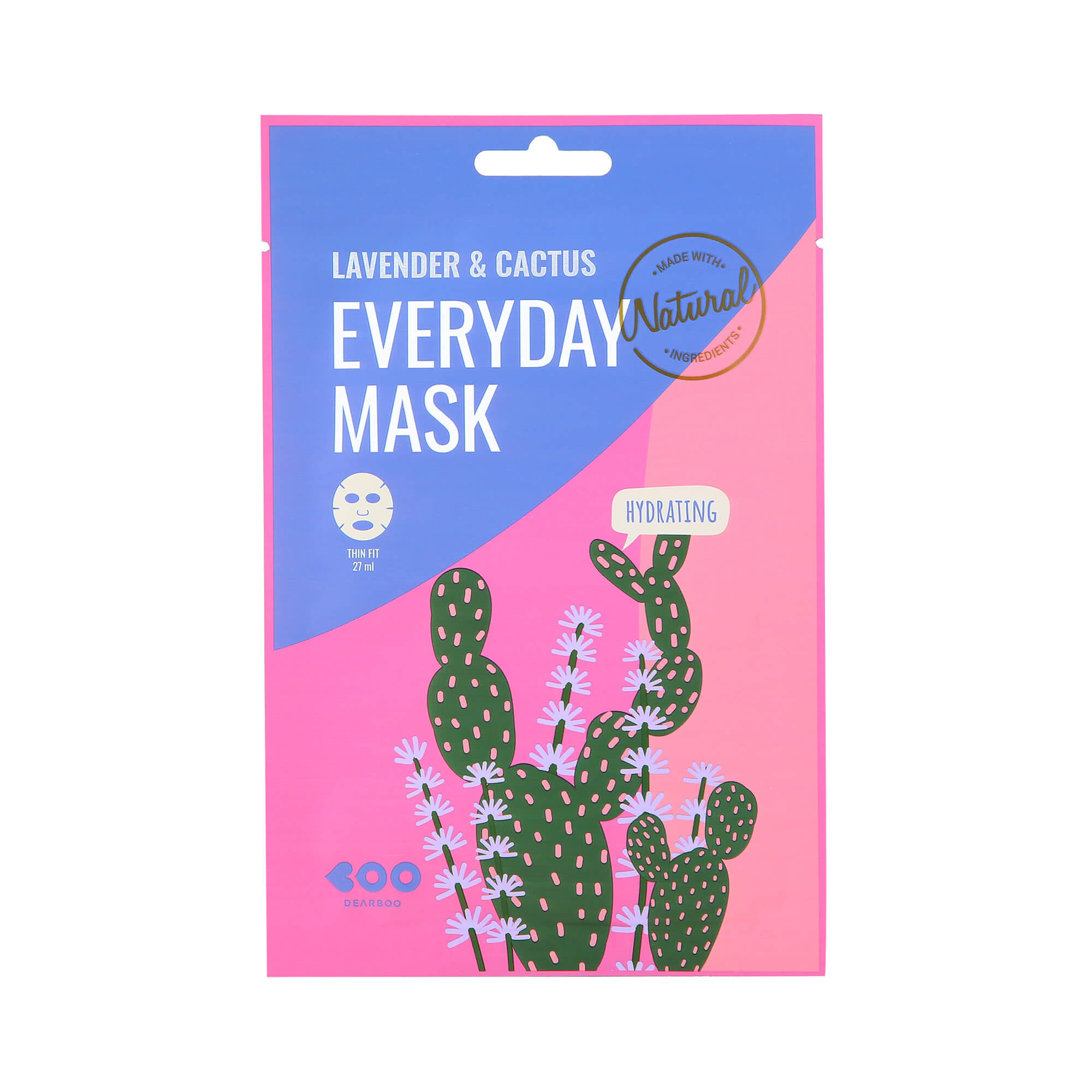 DEARBOO EVERYDAY LAVENDER&CACTUS Nawilżająca maska w płachcie 27 ml