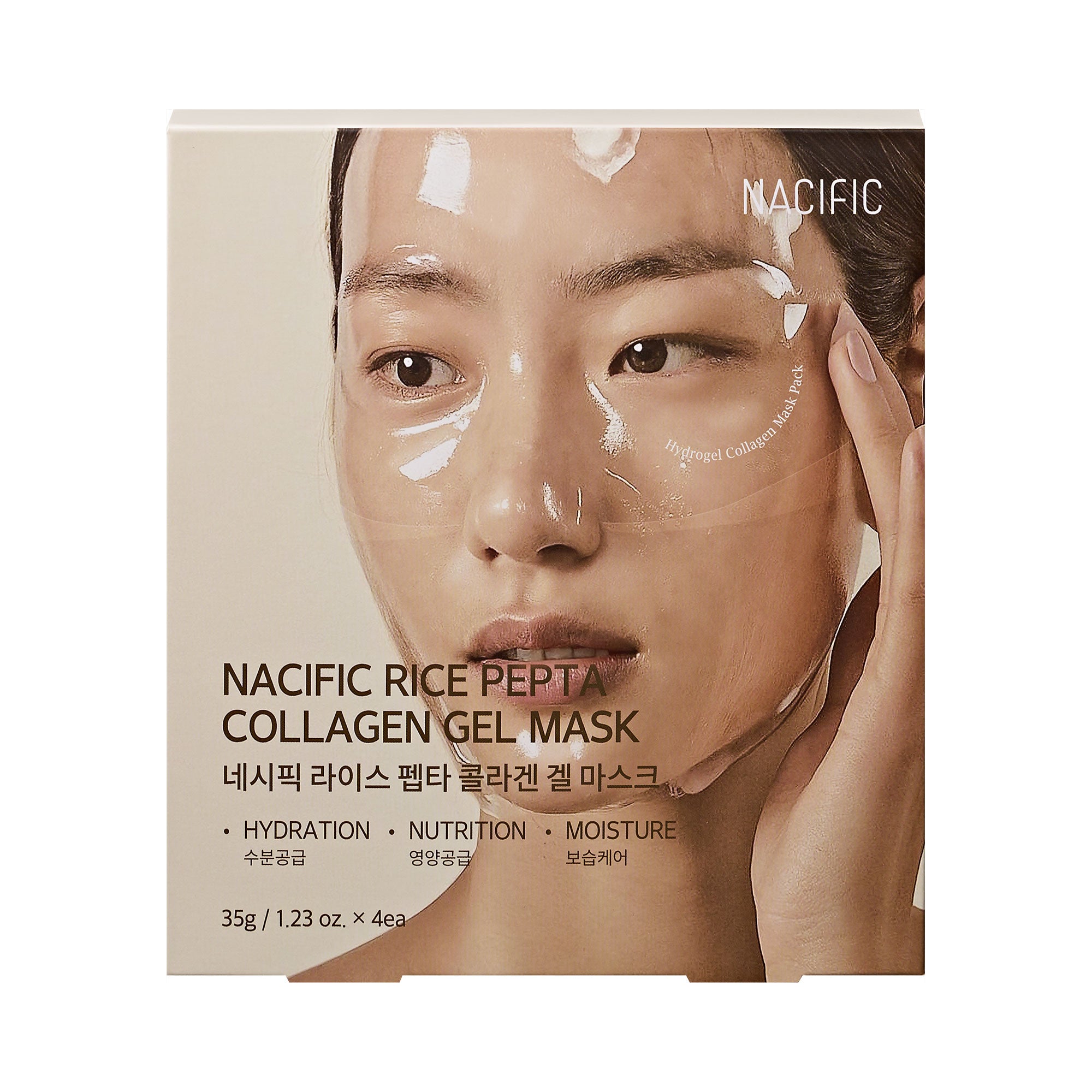 NACIFIC RICE PEPTA Collagen Gel Mask – hydrożelowa maska kolagenowa z ryżem i peptydami 35 g (4 szt.)