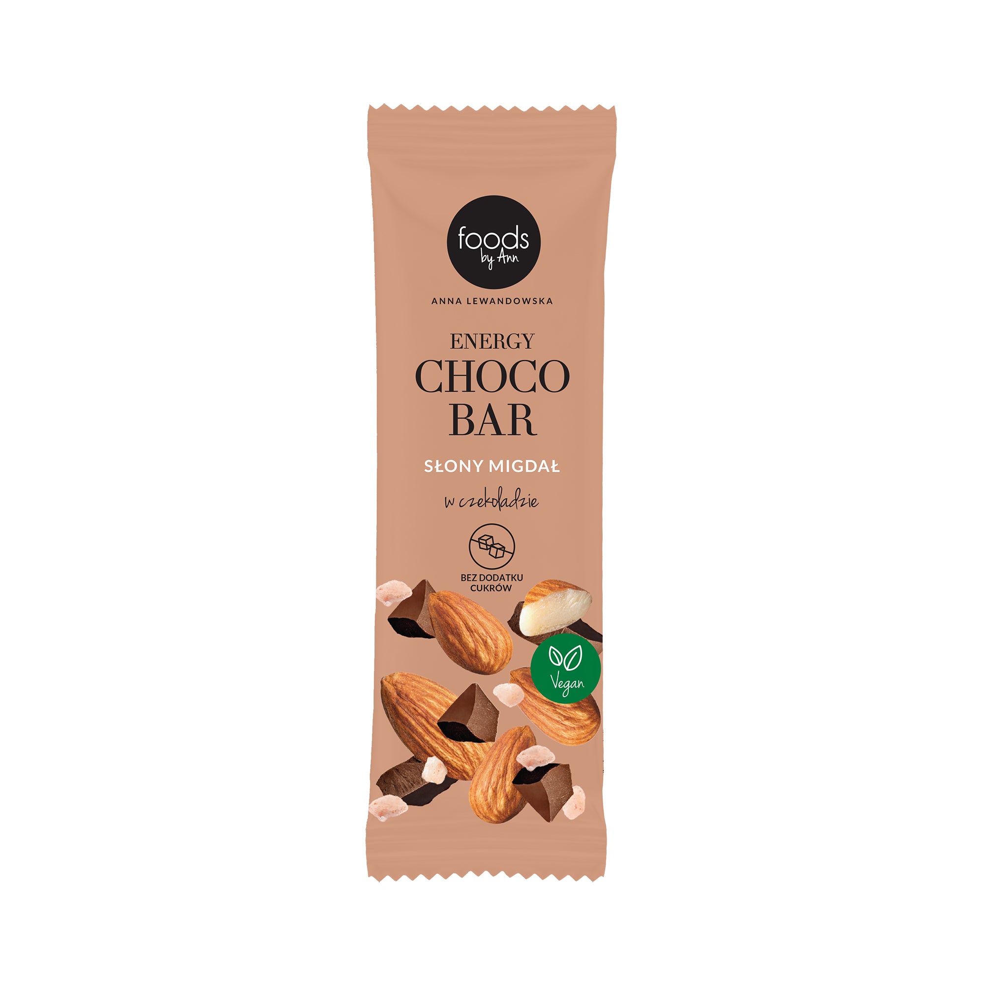 FOODS BY ANN Baton energetyczny w czekoladzie, Słony Migdał 35 g