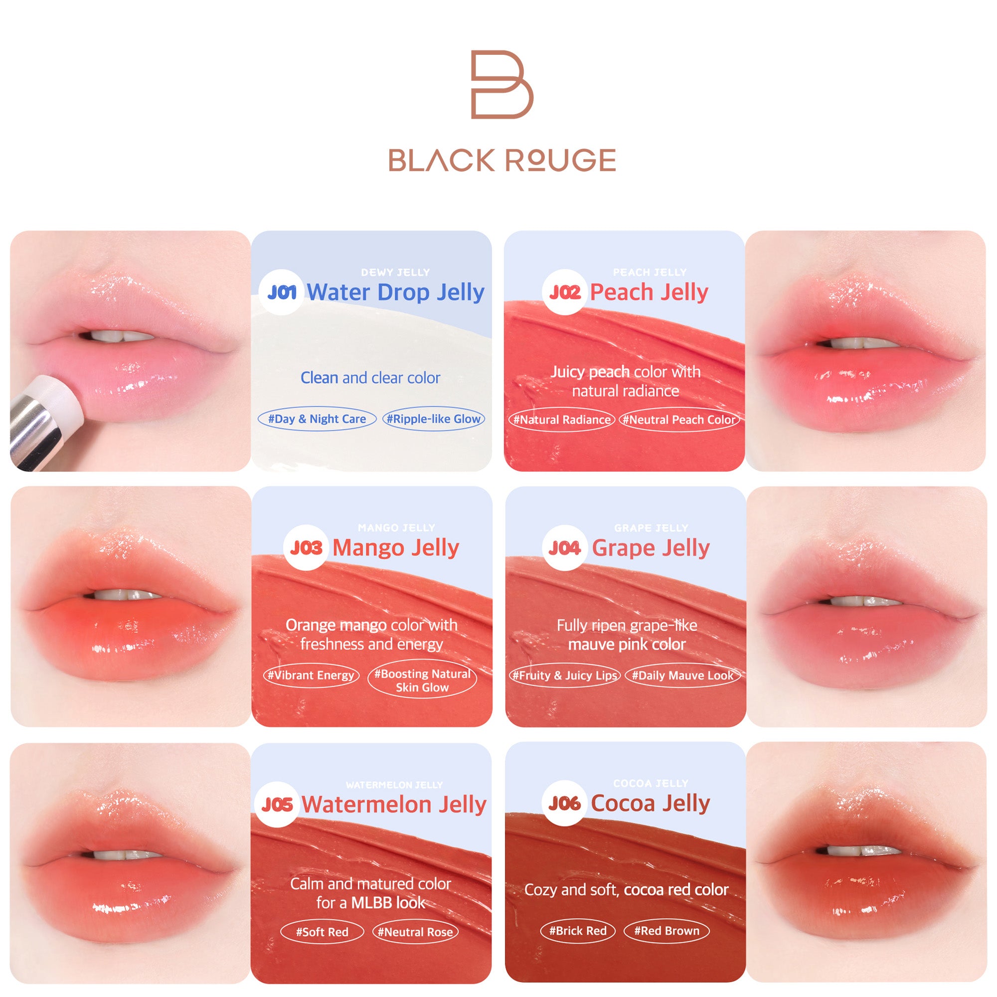 BLACK ROUGE Ripplesh Jelly Balm wegański balsam do ust 3,3 g