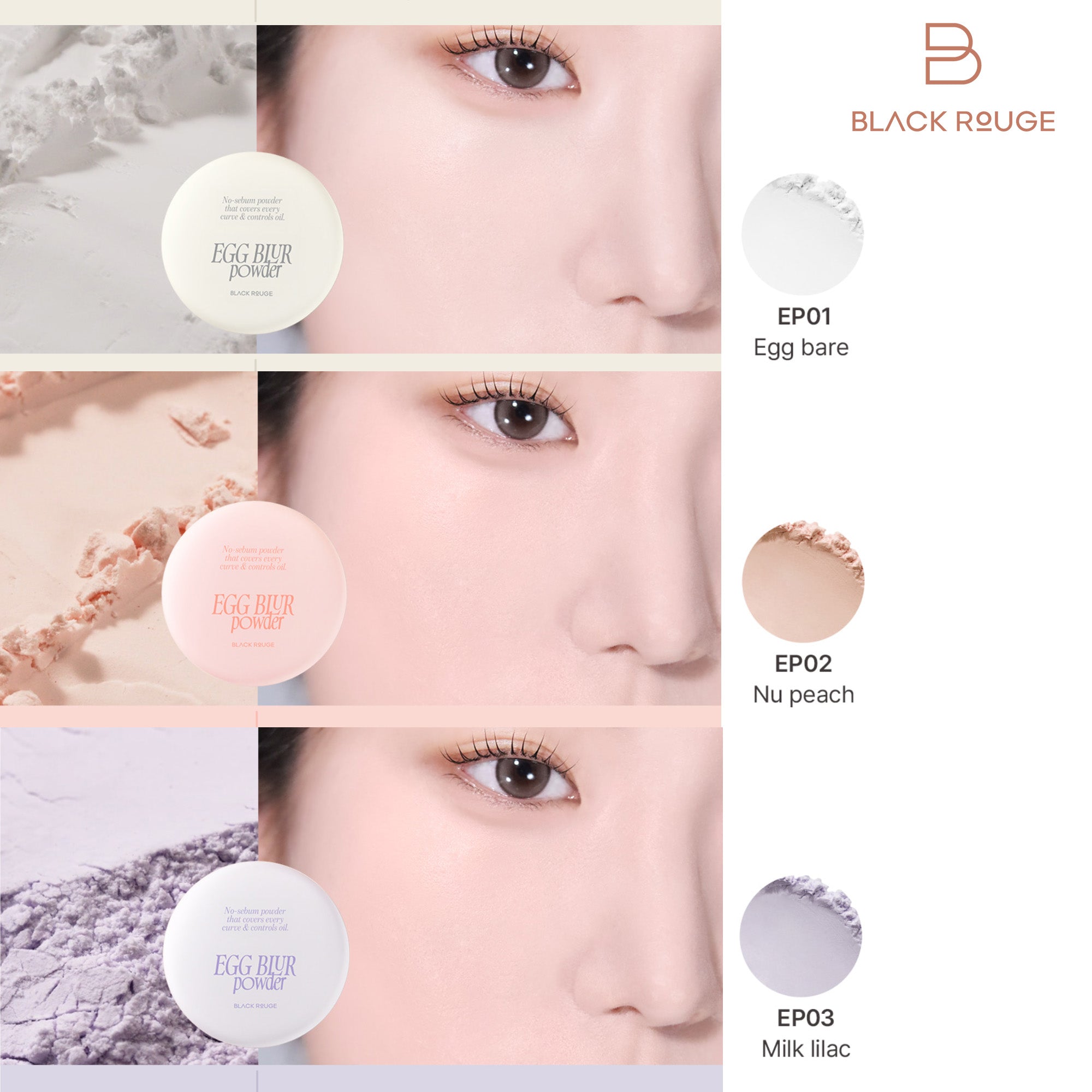 BLACK ROUGE EGG BLUR POWDER Puder do twarzy utrwalający makijaż 5 g