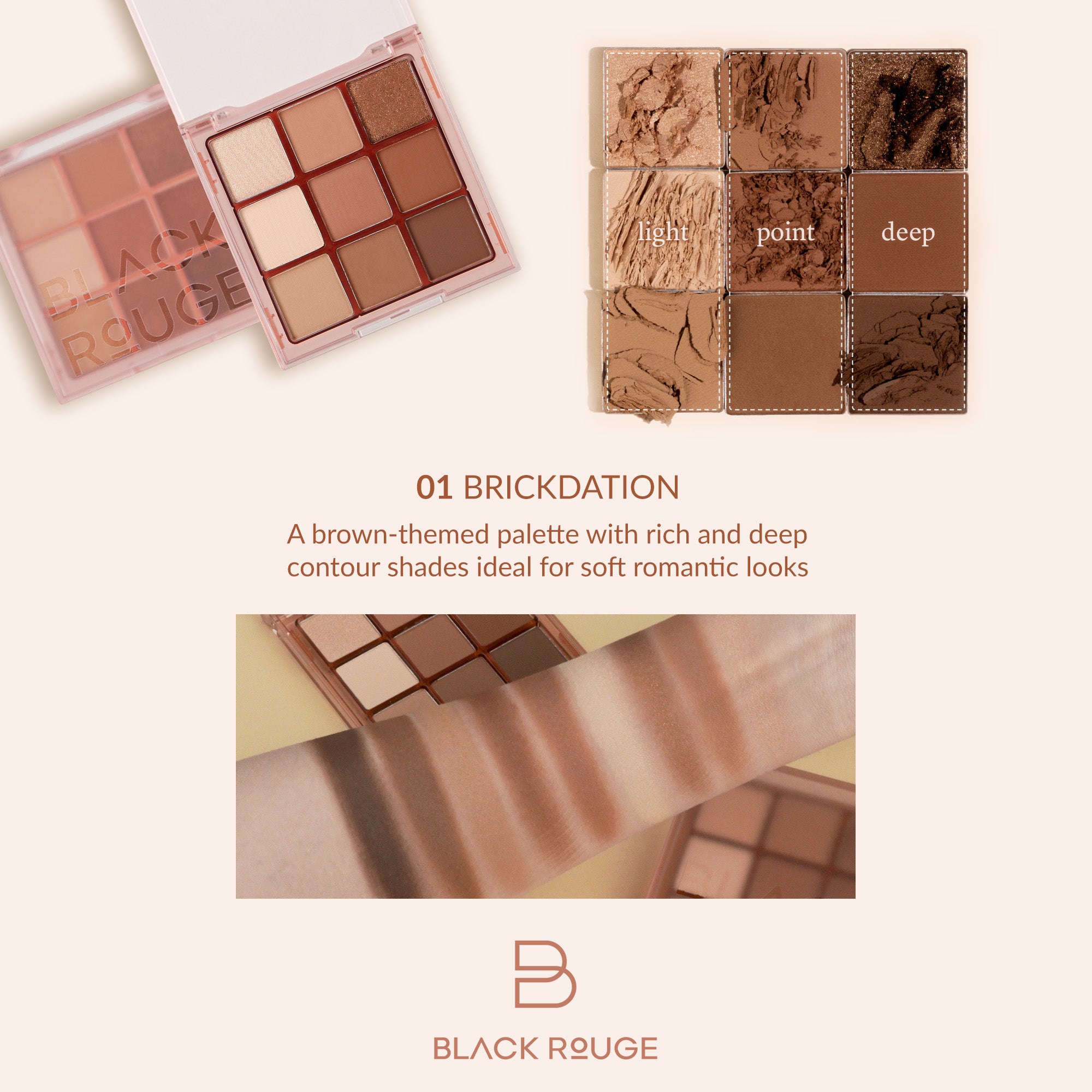 BLACK ROUGE COLORDATION MOOD PALETTE Profesjonalna paleta cieni do powiek 8 g #2