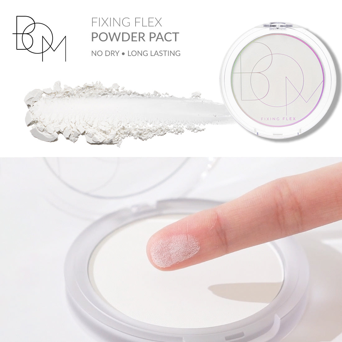 B.O.M FIXING FLEX POWDER PACT Ultralekki utrwalający puder do twarzy 7,5 g #2