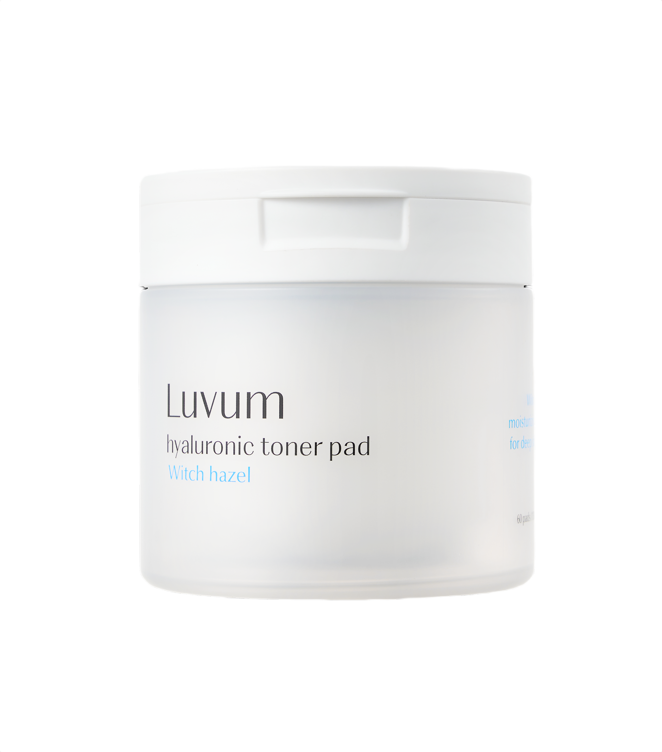 LUVUM WITCH HAZEL HYALURONIC TONER PAD Płatki tonizujące z roślinnym kwasem hialuronowym i hydrolatem z oczaru wirginijskiego 130 ml 60 szt.