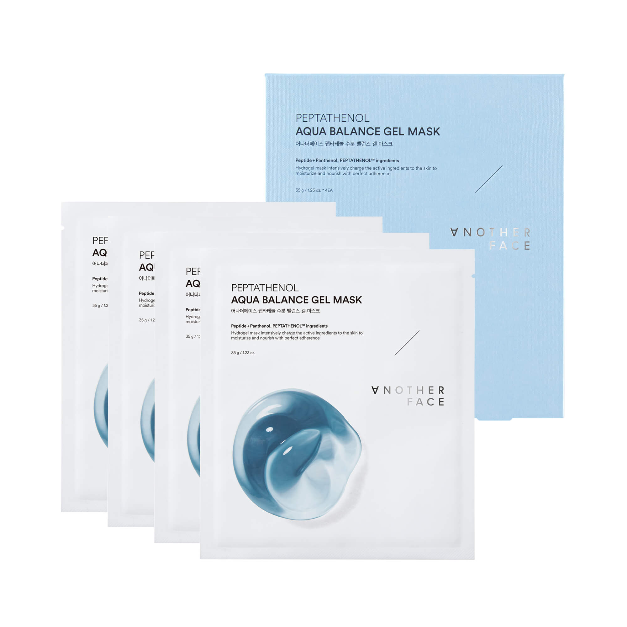 ANOTHER FACE PEPTATHENOL AQUA BALANCE GEL MASK Intensywnie nawilżająca hydrożelowa maska do twarzy (4x35 g) #2