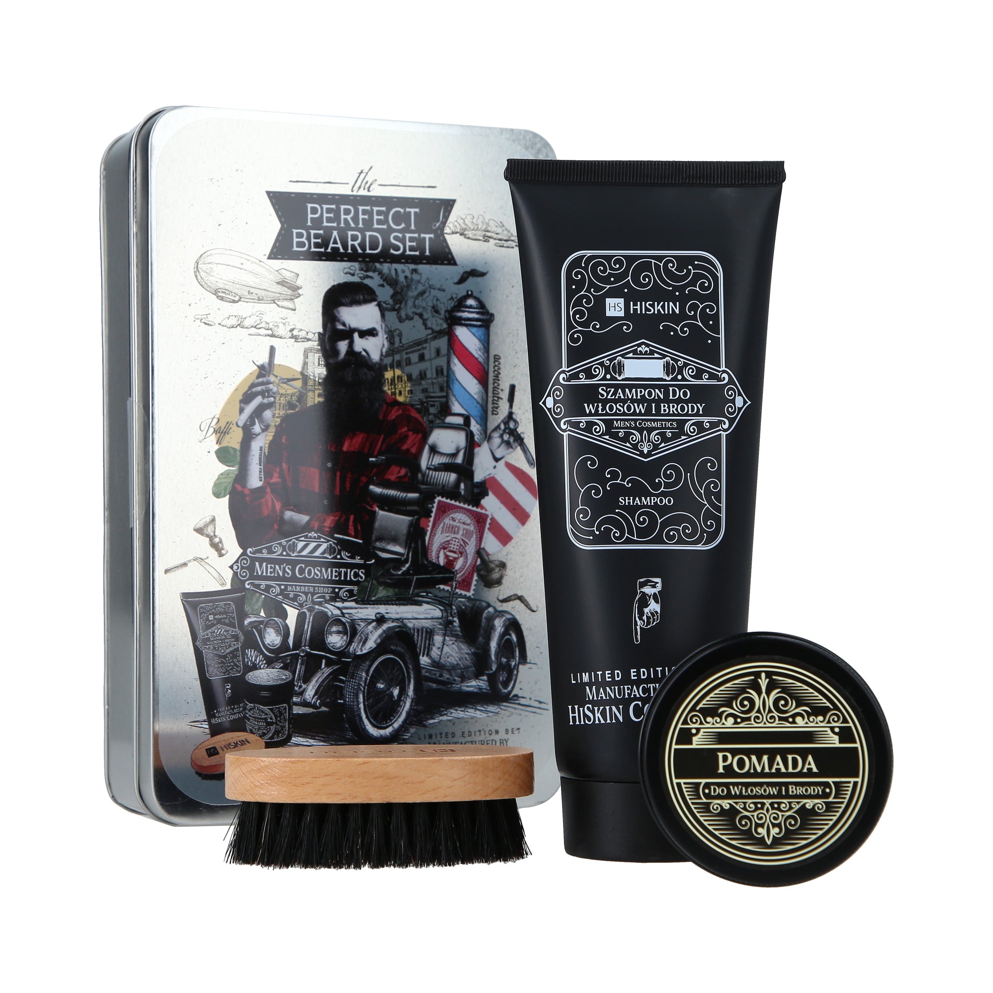 HISKIN PERFECT BEARD SET CAN Zestaw prezentowy kosmetyków świątecznych dla mężczyzn