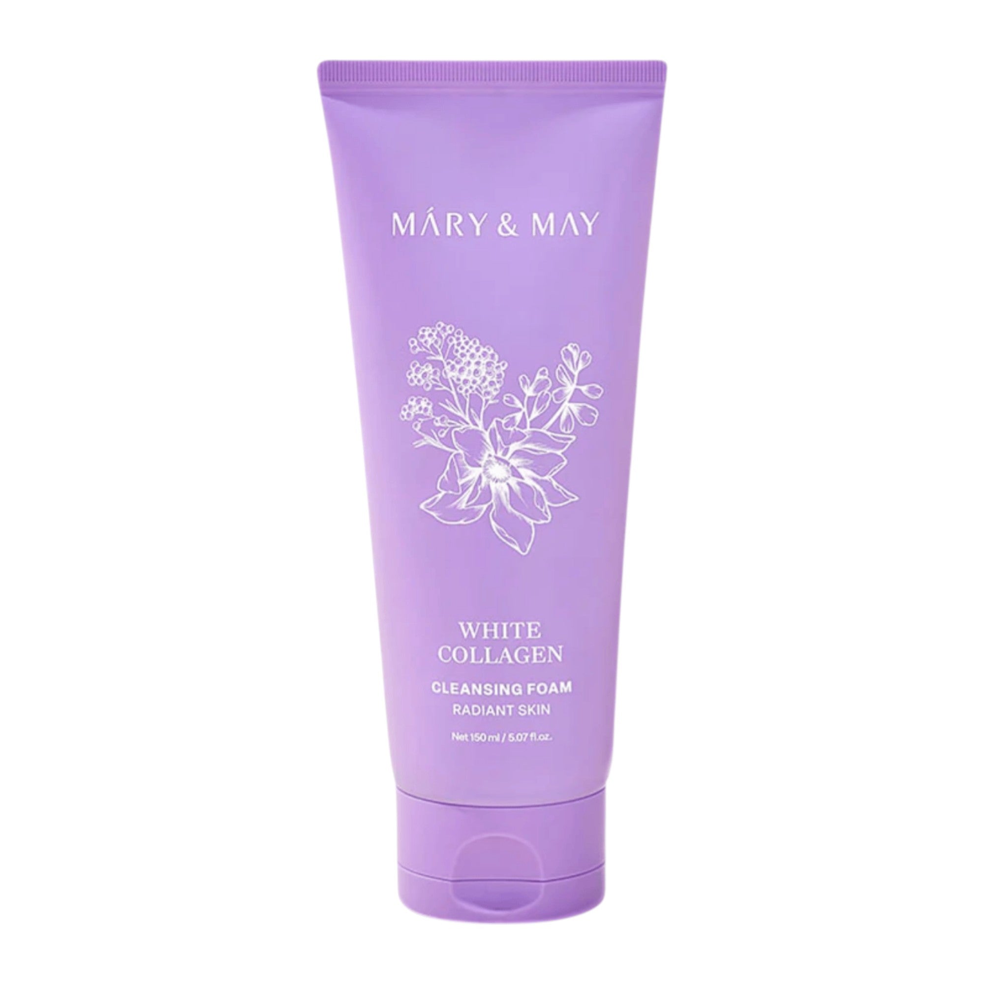 MARY & MAY WHITE COLLAGEN CLEANSING FOAM Pianka do mycia twarzy o działaniu rozjaśniająco-nawilżającym 150 ml
