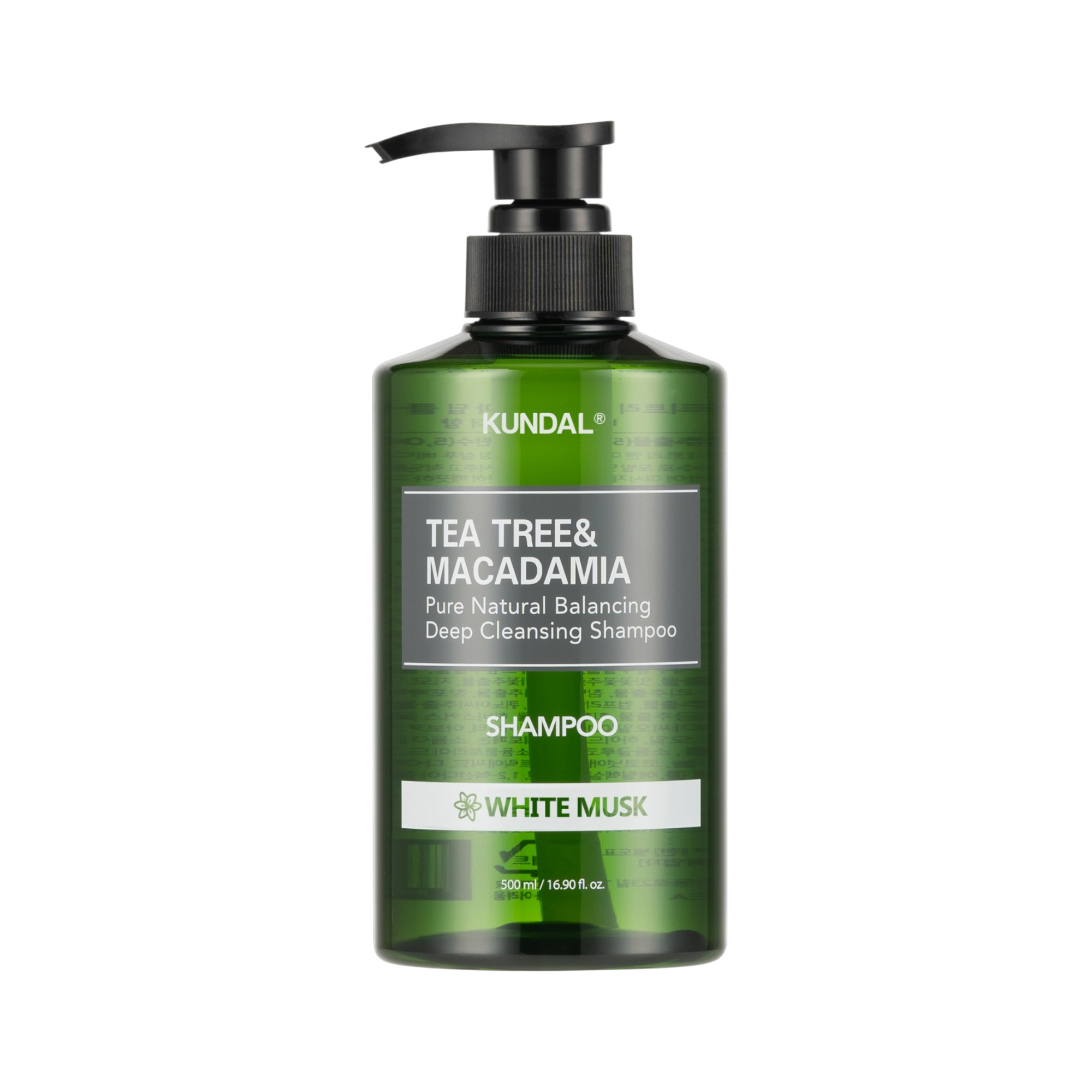 KUNDAL TEA TREE & MACADAMIA Głęboko oczyszczający szampon do skóry głowy i włosów, White Musk 500 ml