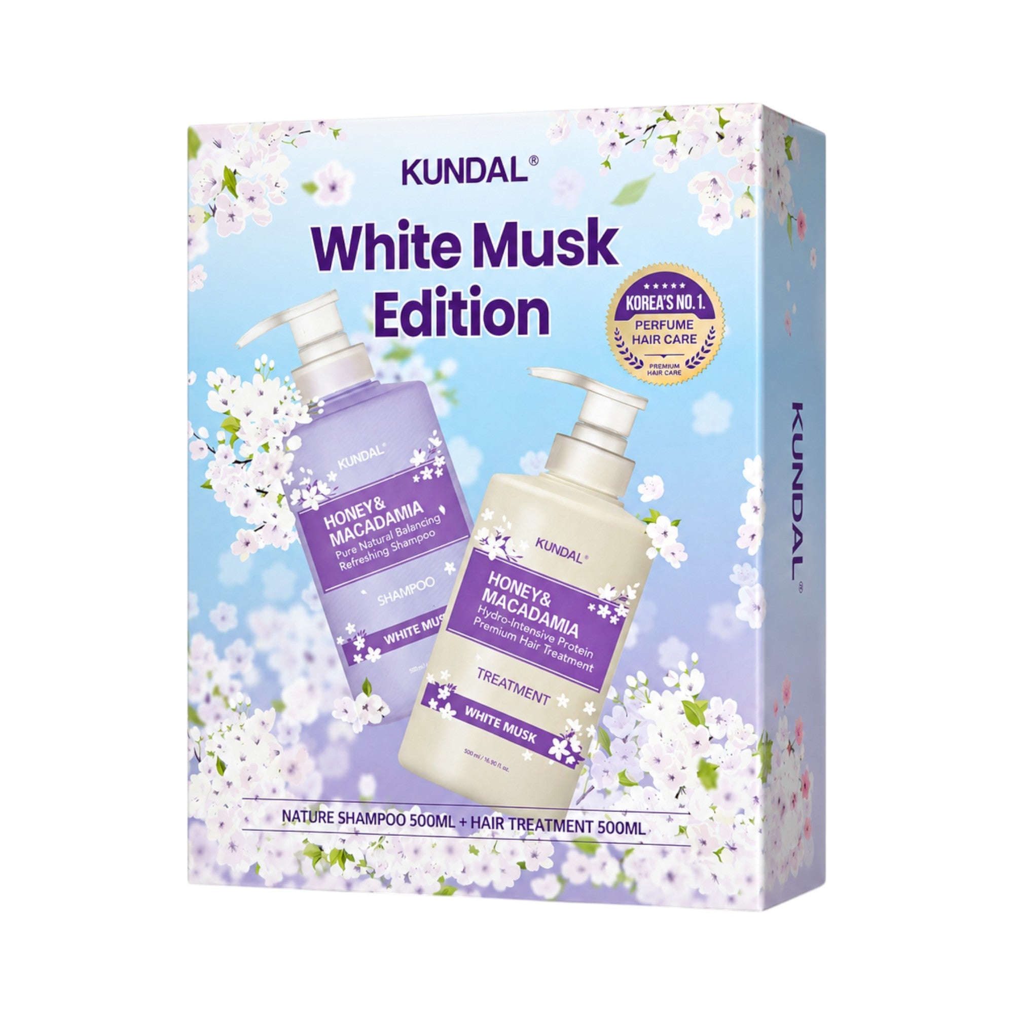 KUNDAL HONEY & MACADAMIA CHERRY BLOSSOM EDITION Zestaw do pielęgnacji włosów 2x 500 ml