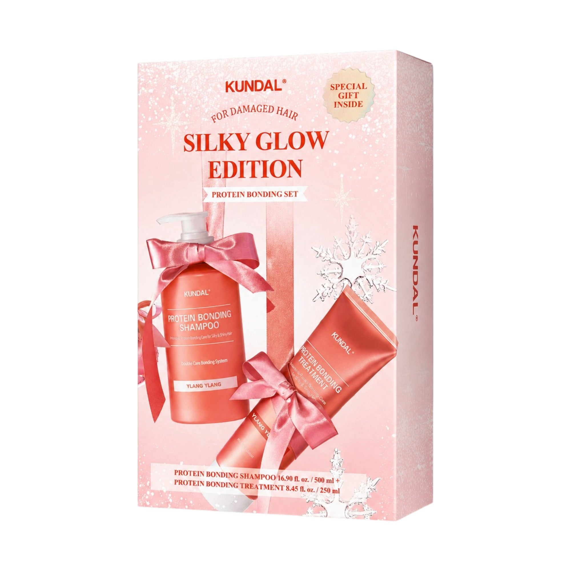 KUNDAL SILKU GLOW EDITION Intensywnie regenerujący zestaw do pielęgnacji włosów Ylang-Ylang 500 ml + 250 ml