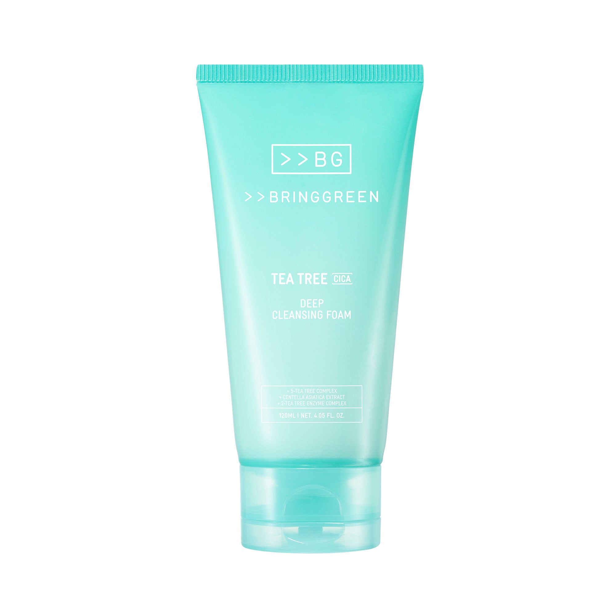 BRINGGREEN Tea Tree Cica Deep Cleansing Foam – Głęboko oczyszczająca pianka do mycia twarzy z drzewem herbacianym i cica 120 ml