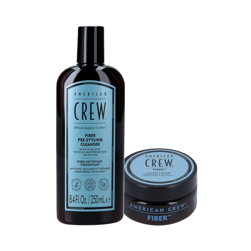 AMERICAN CREW FIBER DUO Zestaw do pielęgnacji włosów, szampon 250 ml + pomada 50 g #2