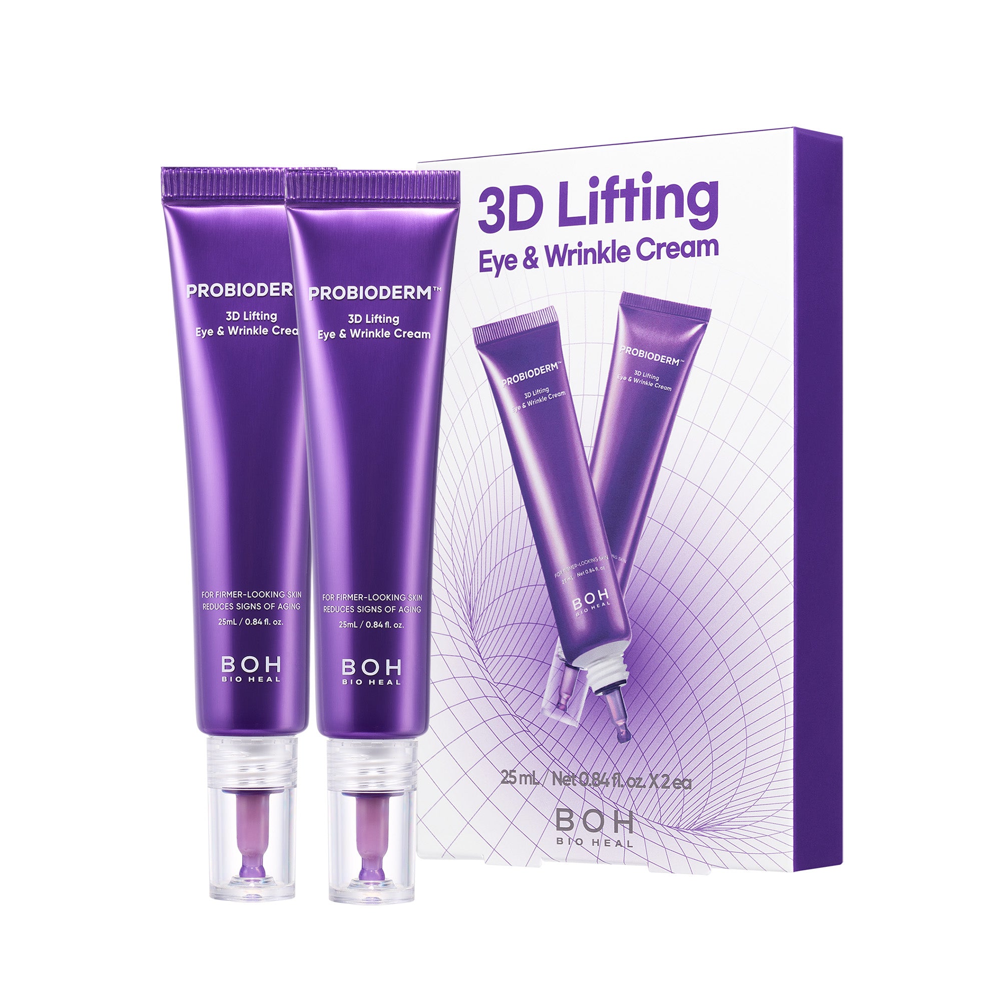 BOH BIO HEAL Probioderm™ 3D Lifting Eye & Wrinkle Cream – Zaawansowany krem pod oczy i na linie mimiczne (Double Pack) 2x25 ml