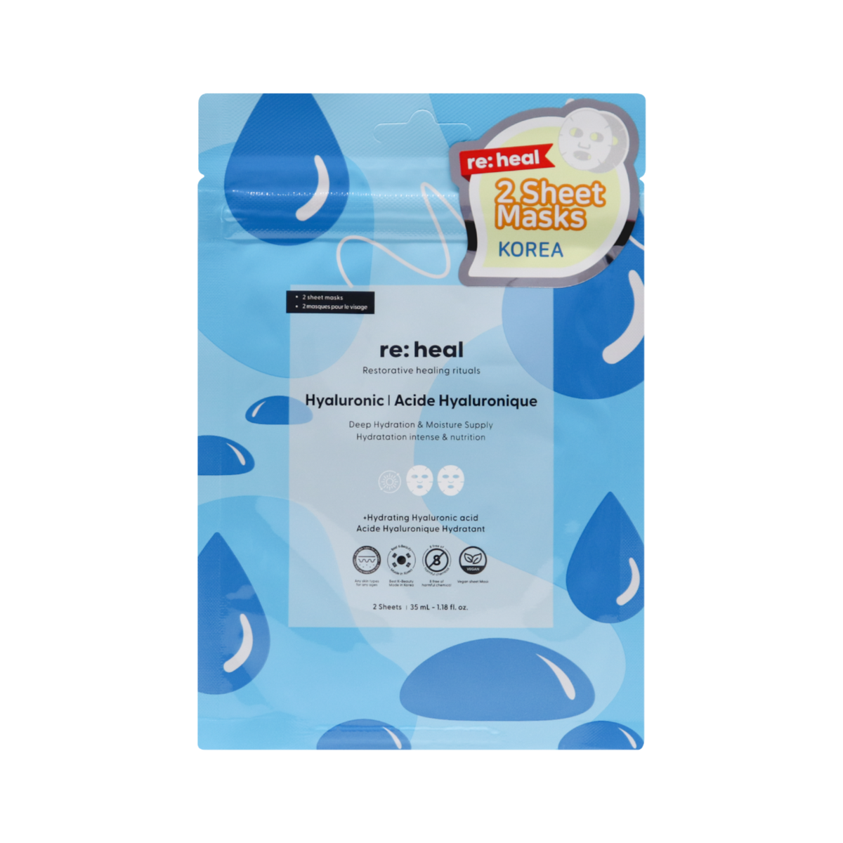 RE:HEAL Zestaw maseczek do twarzy, 10 x 35 ml #6