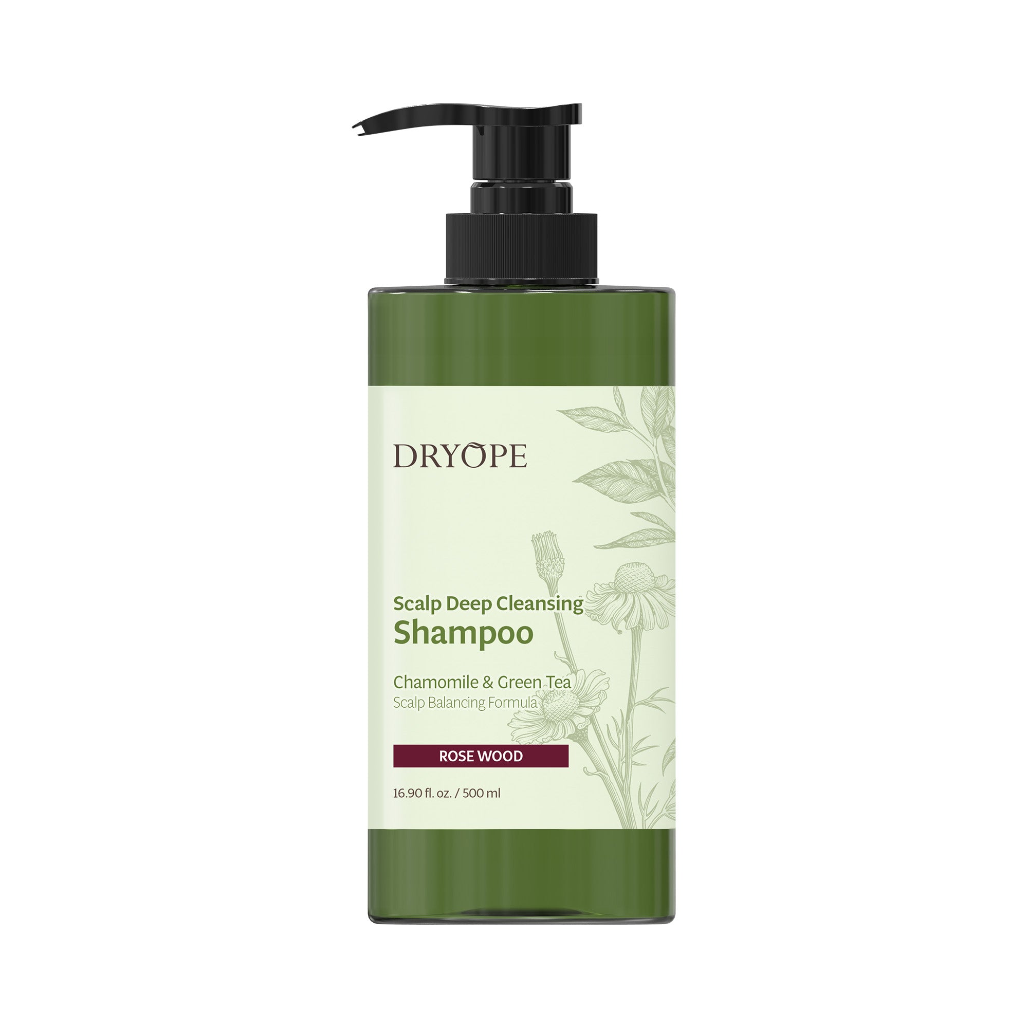 DRYOPE SCALP DEEP CLEANSING Wegański szampon do włosów o zapachu kwiatowo – drzewnym Rose Wood 500 ml