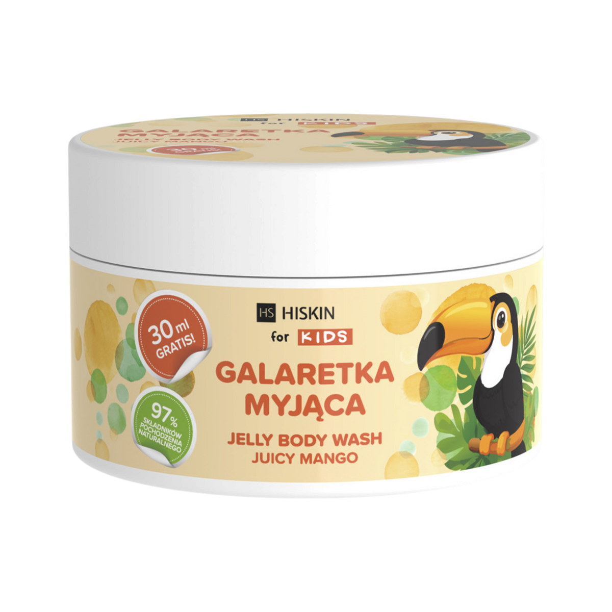 HISKIN FOR KIDS Galaretka myjąca, Juicy Mango 180 ml