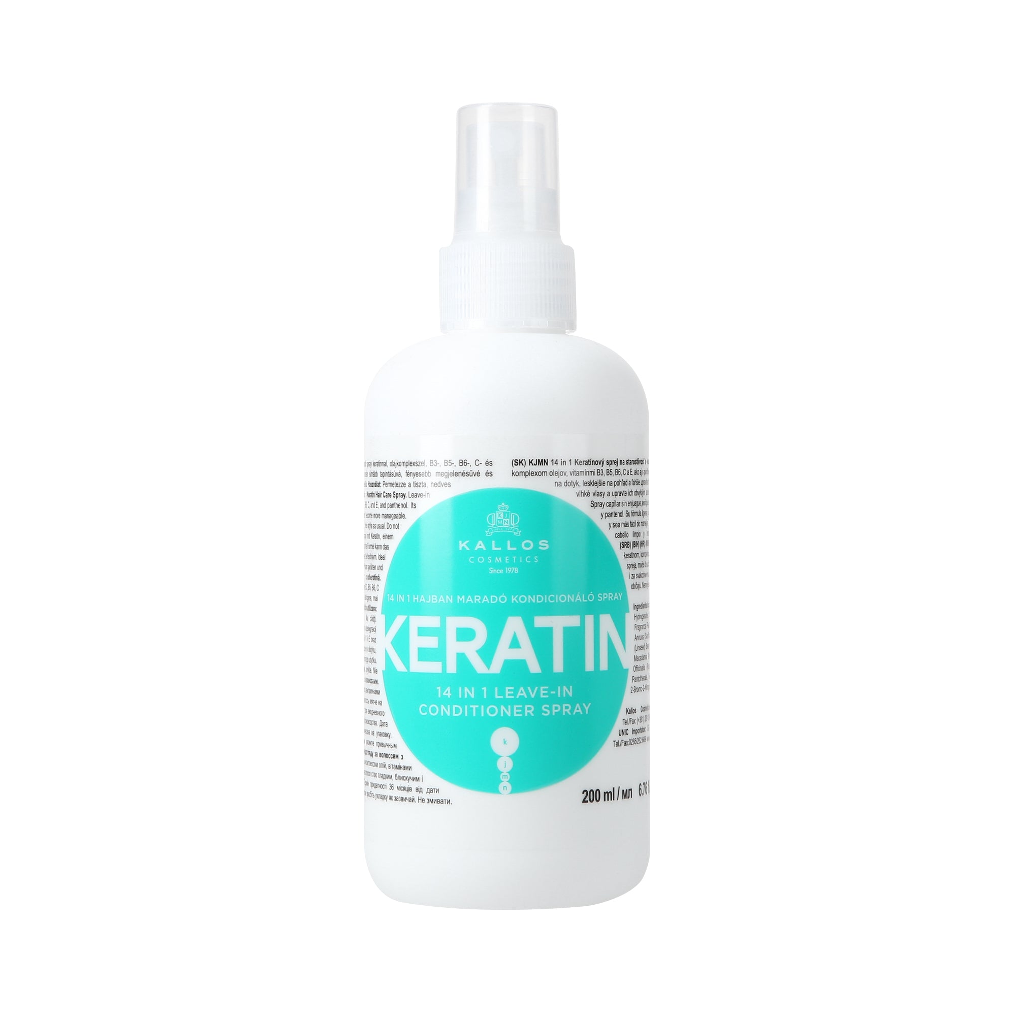 KALLOS KJMN KERATIN Intensywnie regenerująca odżywka bez spłukiwania z keratyną 200 ml