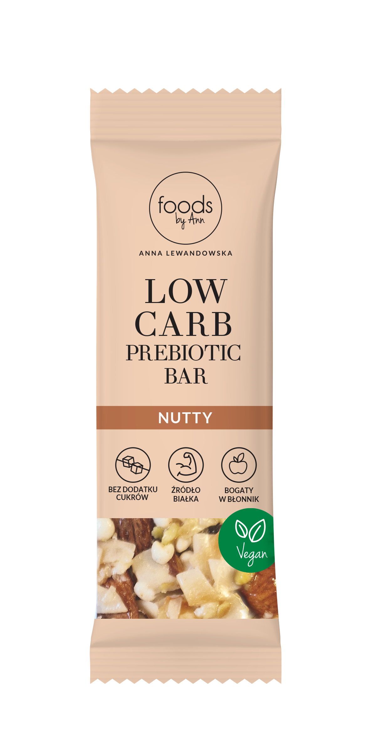 FOODS BY ANN Baton prebiotyczny o niskiej zawartości węglowodanów, orzechowy 35 g