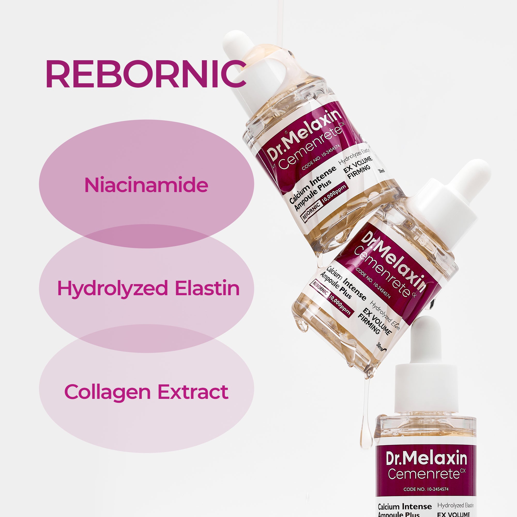 DR.MELAXIN CEMENRETE CALCIUM INTENSE AMPOULE PLUS Ujędrniające serum pod oczy i do twarzy 30 ml #6