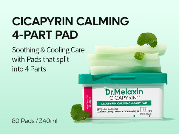 DR.MELAXIN CICAPYRIN CALMING 4-PART PAD Kojące płatki do twarzy z kompleksem chłodzącym 80 szt. (340 ml) #4
