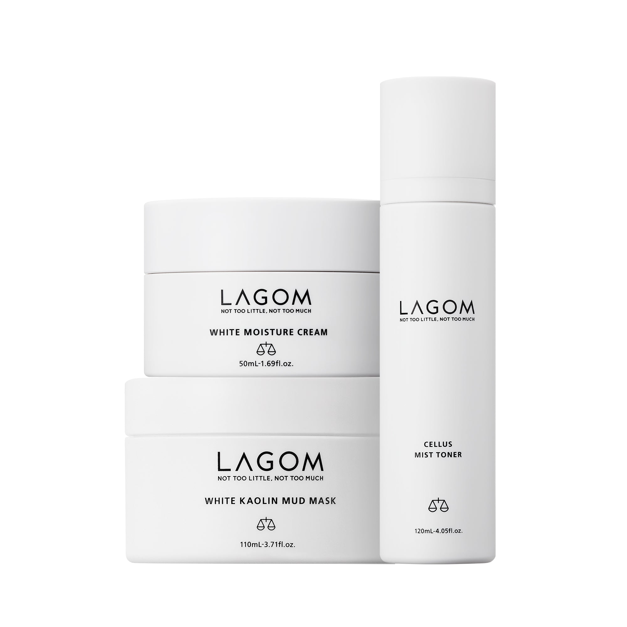 LAGOM Bright & Balance Set – zestaw rozświetlająco-nawilżający z białą glinką