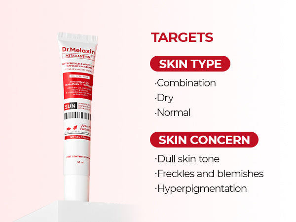 DR.MELAXIN Astaxanthin Anti-Freckles & Whitening Capsule Sunscreen SPF50+ / PA+++ - Tonujący krem z filtrem na przebarwienia 50 ml #8