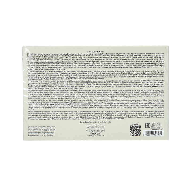 ALFAPARF IL SALONE MILANO SCALP SYSTEM ENERGIZE Ampułki do włosów osłabionych i nadmiernie wypadających 6x13 ml #3