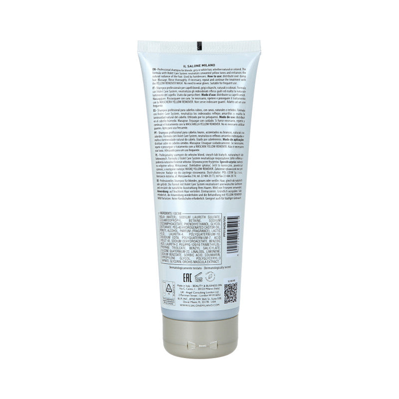 ALFAPARF IL SALONE MILANO YELLOW REMOVER Fioletowy szampon do włosów siwych i blond 250 ml #2