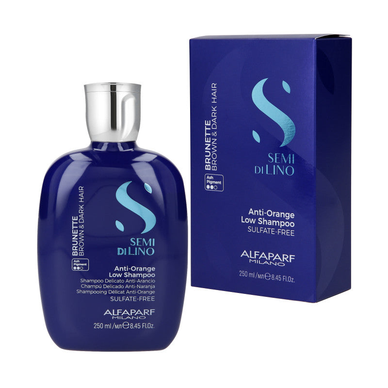 ALFAPARF SEMI DI LINO BRUNETTE ANTI ORANGE Neutralizujący szampon do włosów brązowych 250 ml