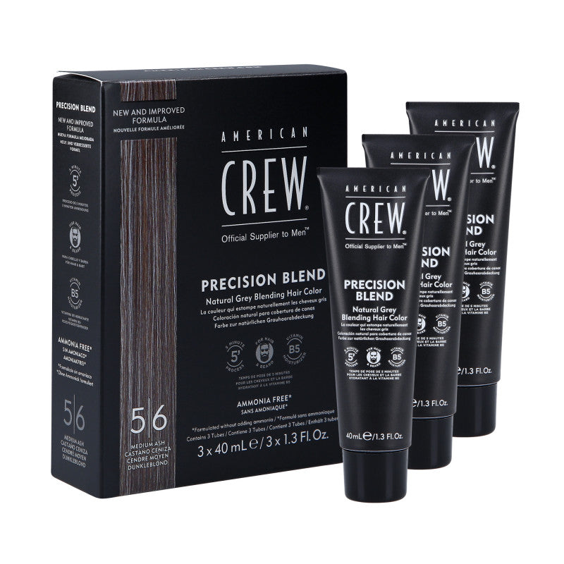 AMERICAN CREW Precision Blend Odsiwiacz dla mężczyzn Medium Ash (5-6) 3x40 ml
