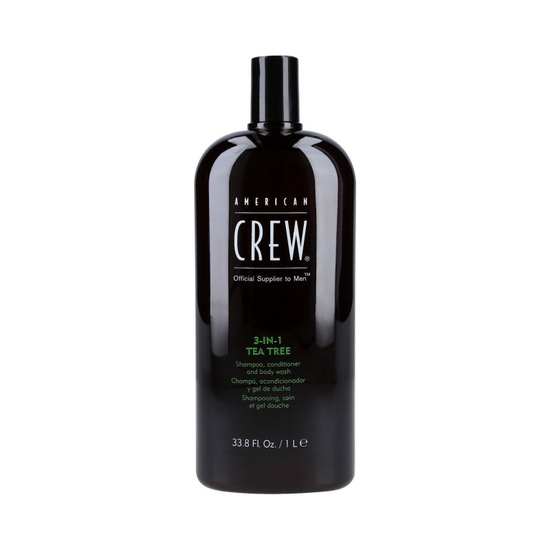 AMERICAN CREW TEA TREE Szampon do włosów, odżywka i żel pod prysznic 3w1 1000 ml