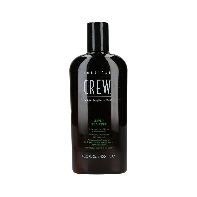 AMERICAN CREW Tea Tree Szampon do włosów, odżywka i żel pod prysznic 3w1 450 ml
