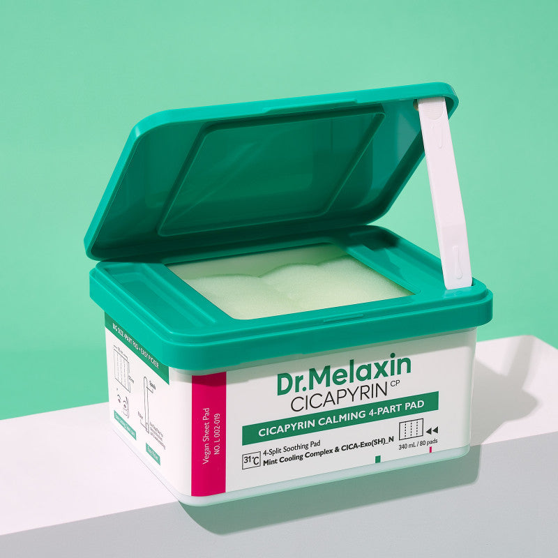 DR.MELAXIN CICAPYRIN CALMING 4-PART PAD Kojące płatki do twarzy z kompleksem chłodzącym 80 szt. (340 ml) #2