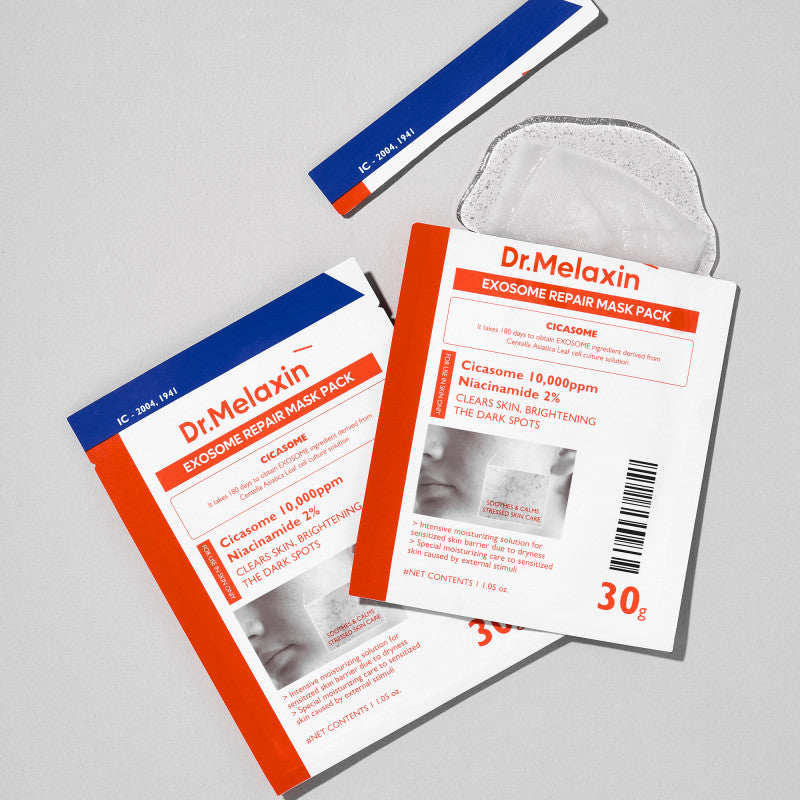 DR.MELAXIN EXOSOME REPAIR MASK PACK Regenerujące maseczki w płachcie z egzosomami dla skóry trądzikowej 5 x 30 g #2