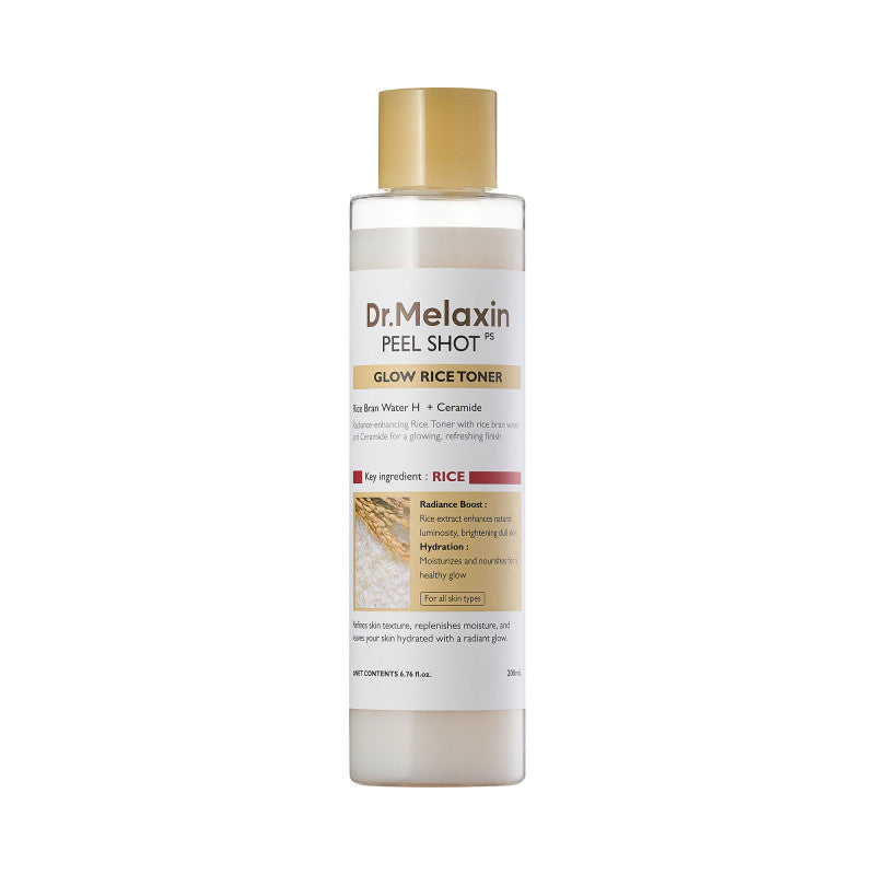 DR.MELAXIN PEEL SHOT GLOW WHITE RICE TONER Nawilżająco-rozświetlający tonik ryżowy 200 ml