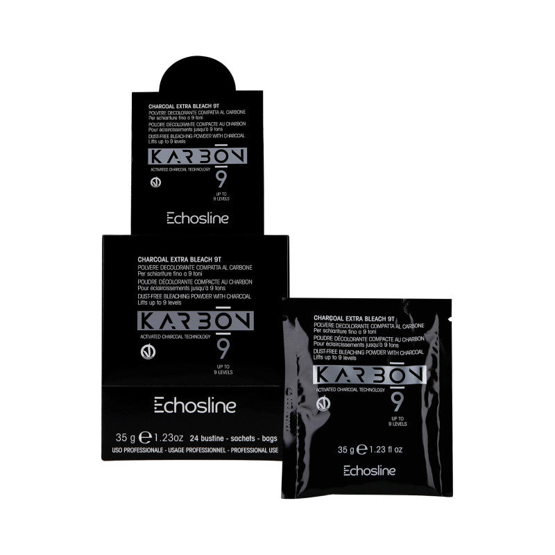 ECHOSLINE KARBON 9 Rozjaśniacz do włosów w saszetkach 24 X 35 g