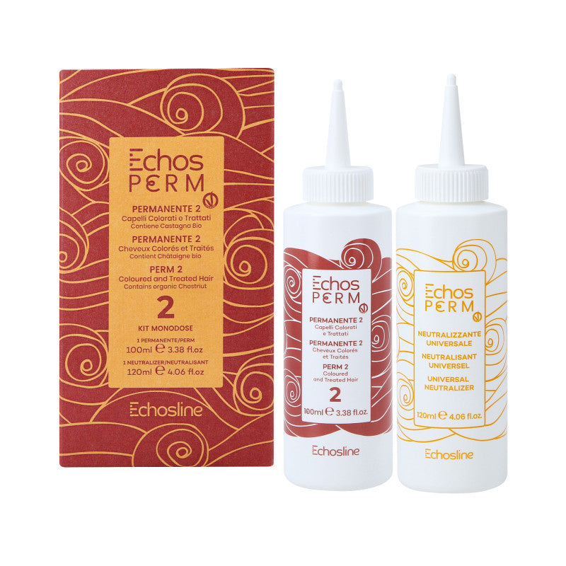 ECHOSLINE PERM Zestaw do trwałej ondulacji P2 Włosy farbowane 100 ml+120 ml