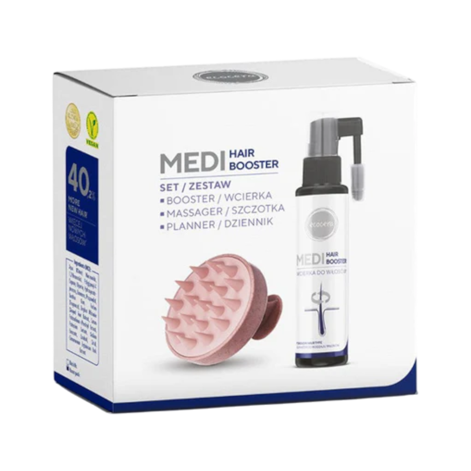ECOCERA MEDI HAIR BOOSTER Zestaw wcierka + szczotka