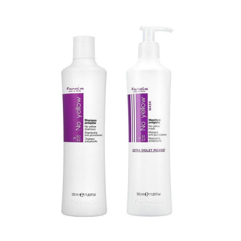 FANOLA NO YELLOW Zestaw do włosów blond szampon 350 ml+maska 350 ml