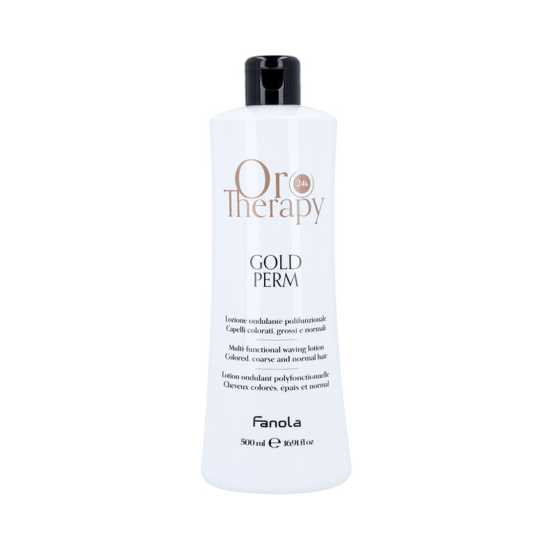 FANOLA ORO THERAPY GOLD PERM Wielofunkcyjny płyn do ondulacji włosów farbowanych grubych i normalnych 500 ml