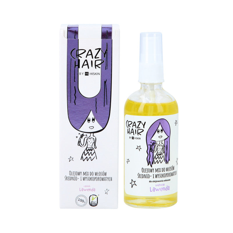 HISKIN CRAZY HAIR Olej do włosów średnio i wysokoporowatych o zapachu lawendy 100 ml