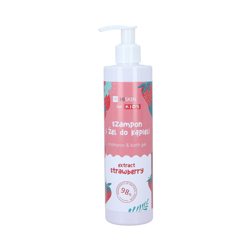 HISKIN FOR KIDS 2IN1 STRAWBERRY RASPBERRY Szampon i żel 2w1 dla dzieci o zapachu truskawki i maliny 280 ml