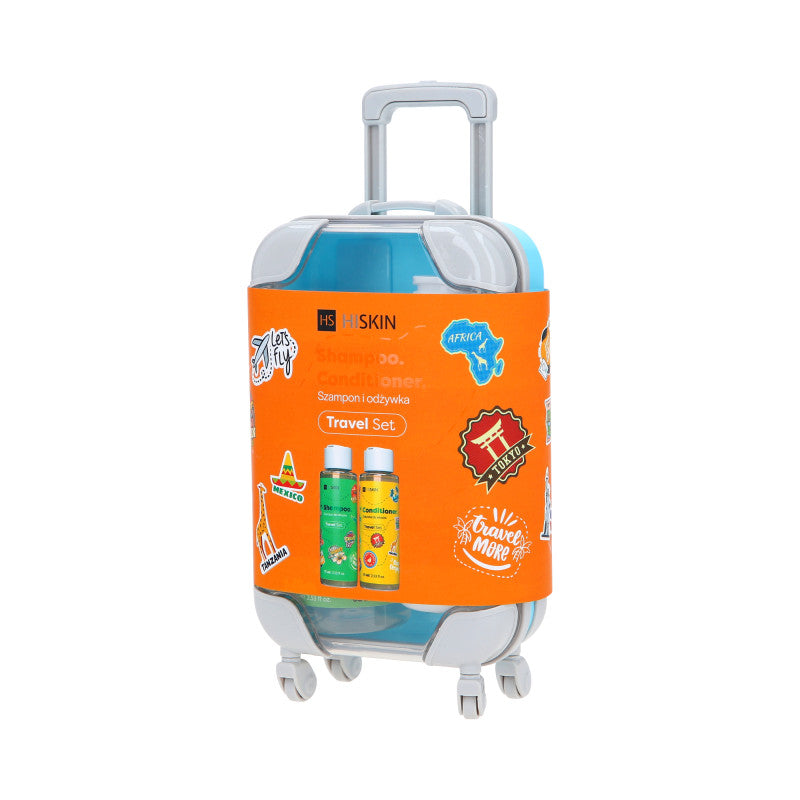 HISKIN TRAVEL SET Zestaw podróżny szampon do włosów 75 ml + odżywka do włosów 75 ml