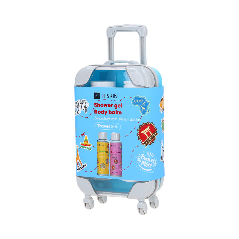 HISKIN TRAVEL SET Zestaw podróżny żel pod prysznic + balsam do ciała 2x75 ml
