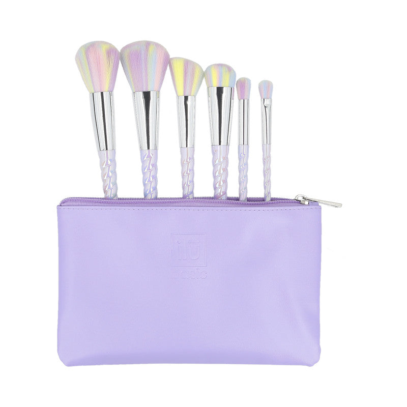 ilū basic Zestaw 6 pędzli do makijażu + etui, Unicorn